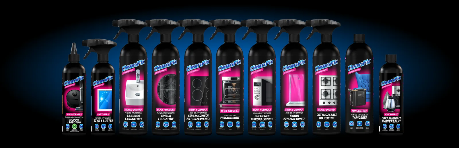Pełna linia produktowa Cleanfix - środki do łazienki, kuchni i nie tylko