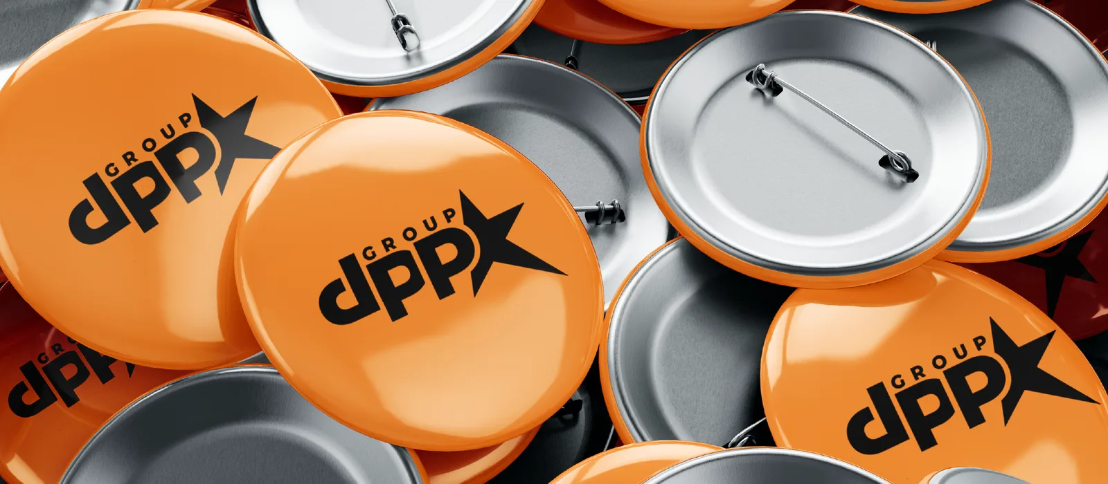 Przypinki reklamowe z logo DPP Group
