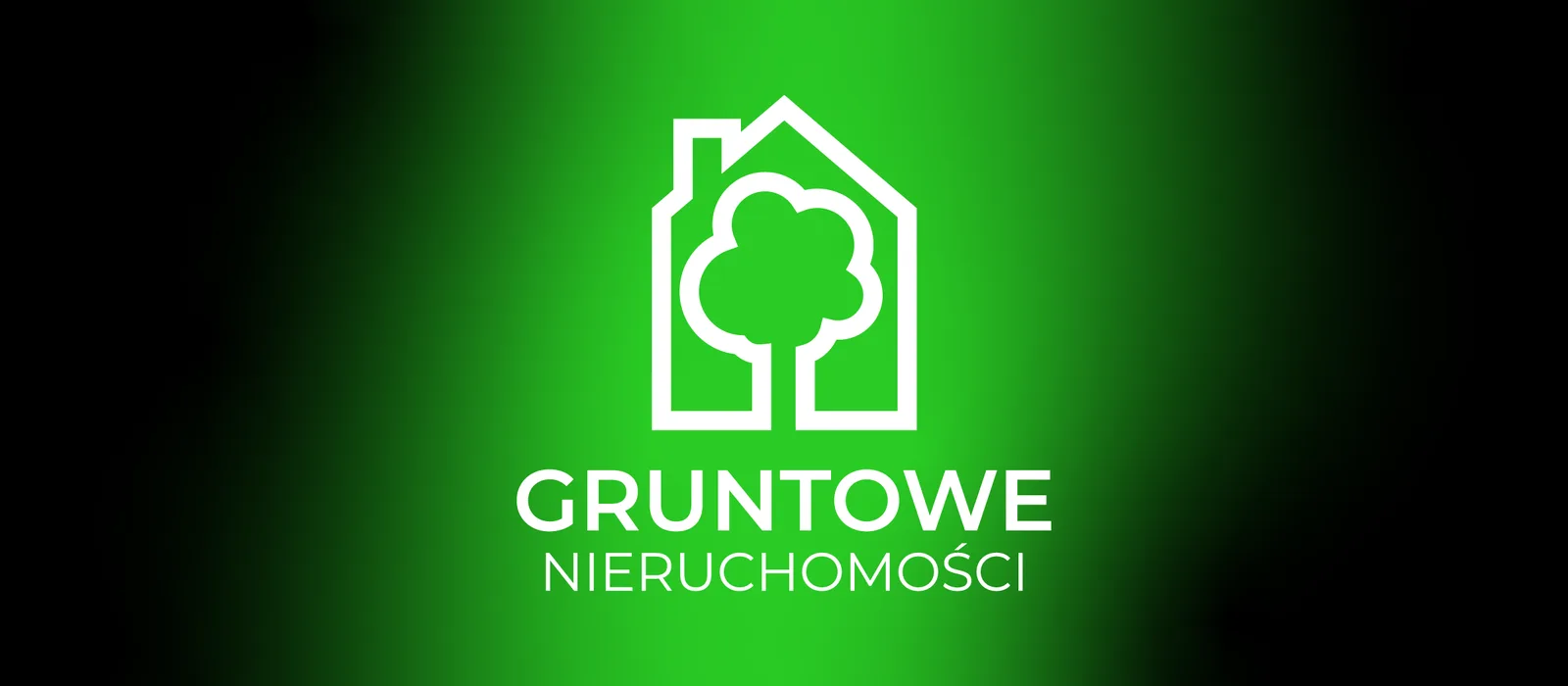 Logo Gruntowe Nieruchomości na zielonym tle
