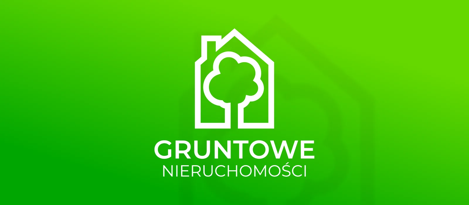 Logo Gruntowe Nieruchomości - wersja hero na zielonym tle